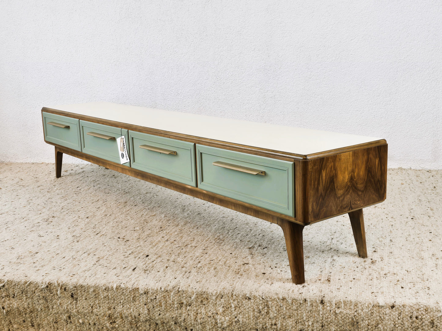 MID CENTURY LOWBOARD Tv Sideboard Nuss Holz vintage Kommode Schubladen