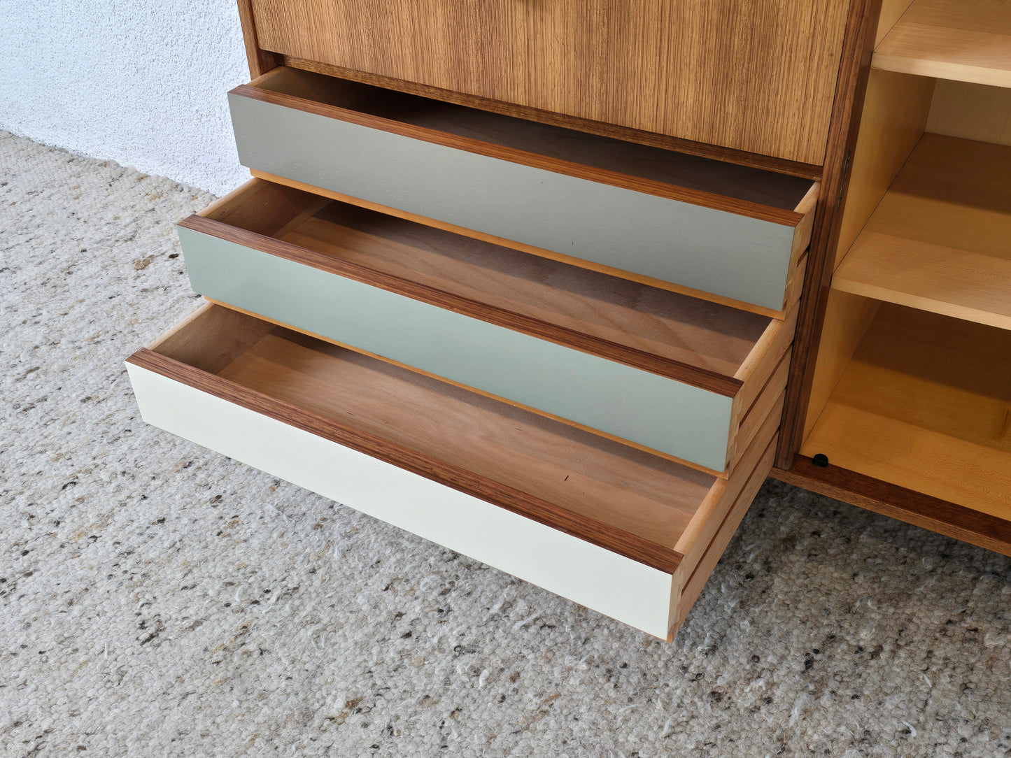 TEAK KOMMODE Sideboard Holz Tv Vintage 60er Schubladen midcentury