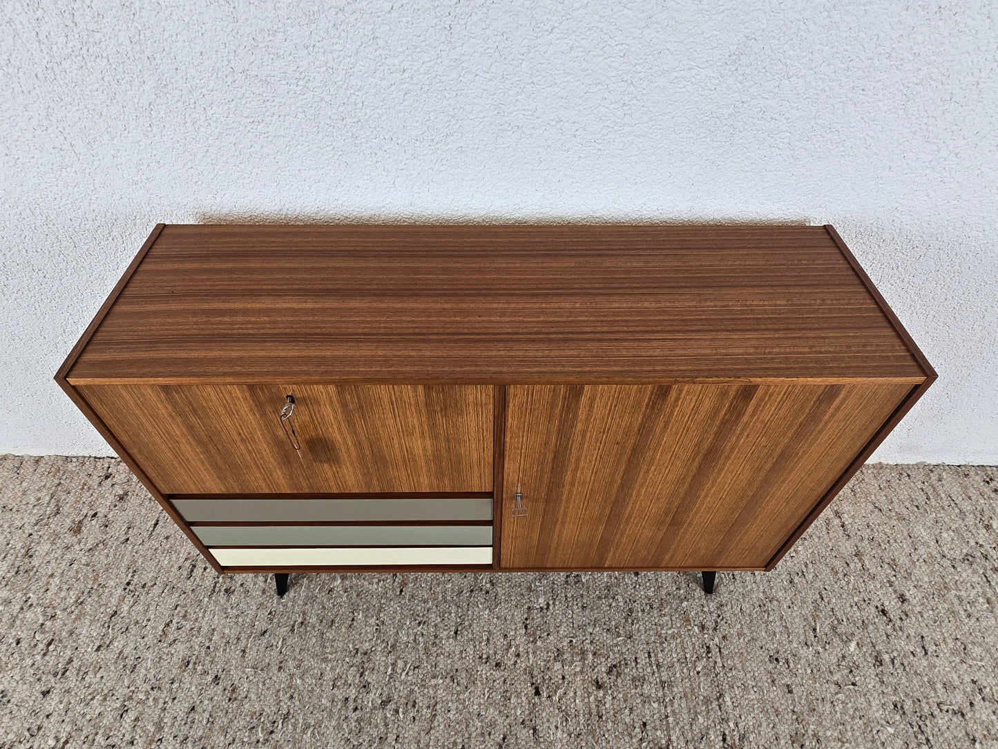 TEAK KOMMODE Sideboard Holz Tv Vintage 60er Schubladen midcentury