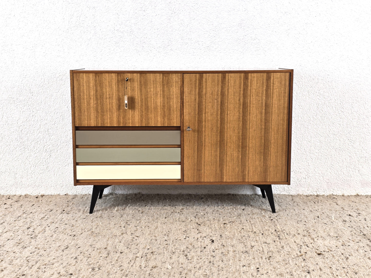 TEAK KOMMODE Sideboard Holz Tv Vintage 60er Schubladen midcentury