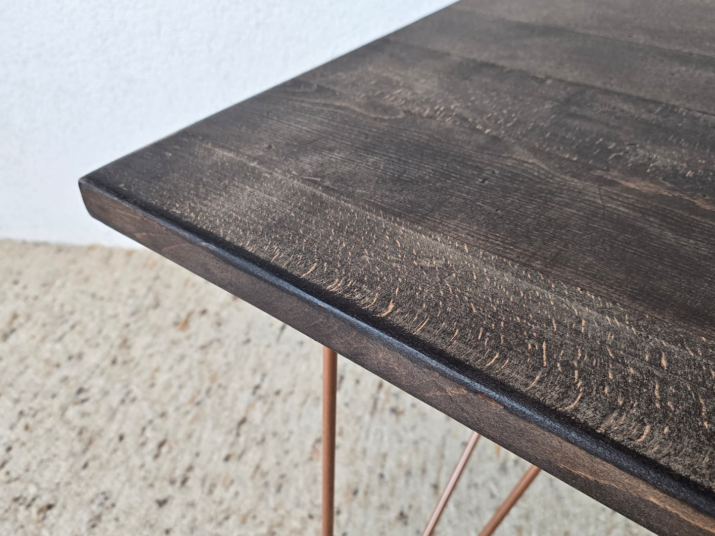 INDUSTRIAL ESSTISCH buche massiv holz vintage esszimmer küche tisch kupfer