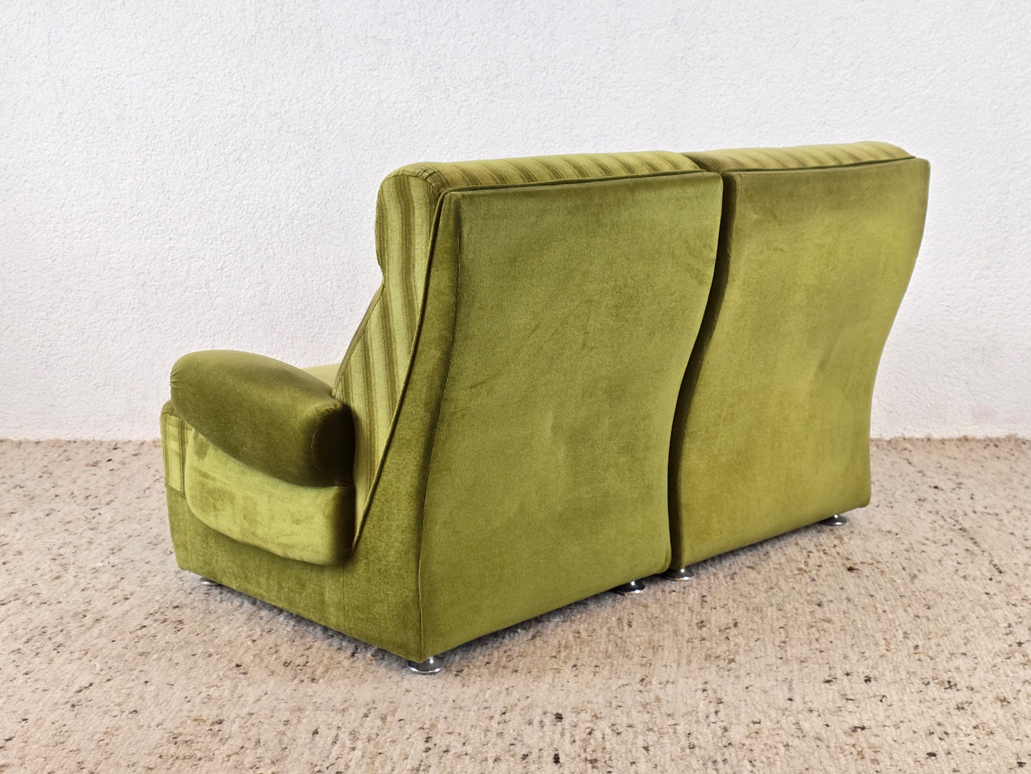 VINTAGE 2ER SOFA grün stoff mid century 60s sessel couch retro modular