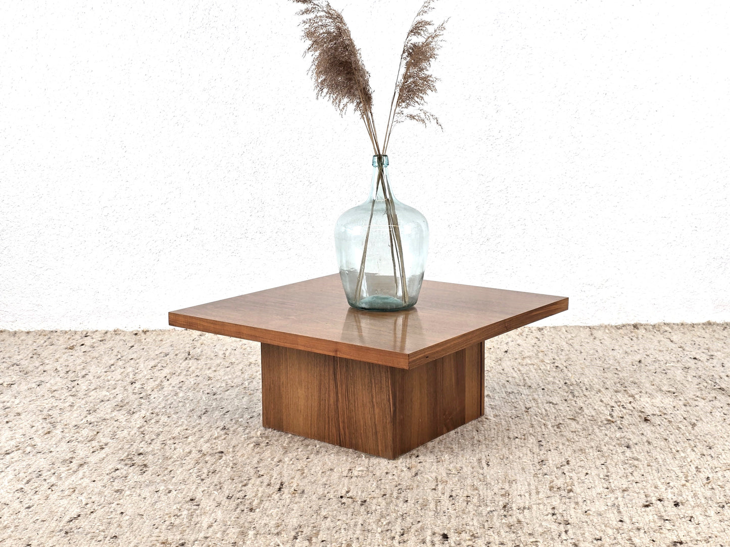 MID CENTURY COUCHTISCH wohnzimmer tisch Nuss holz quadratisch 60s