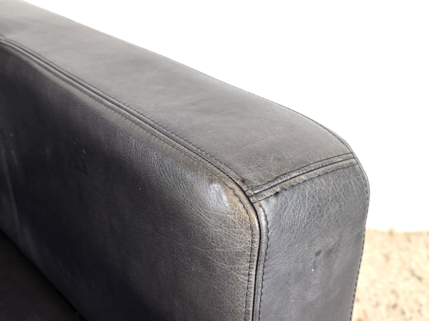 COR CONSETA COUCH Leder Sofa Schwarz vintage Patina Sessel Garnitur
