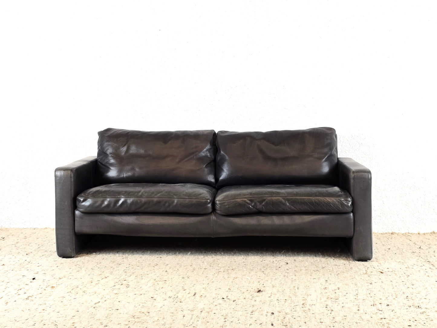 COR CONSETA COUCH Leder Sofa Schwarz vintage Patina Sessel Garnitur