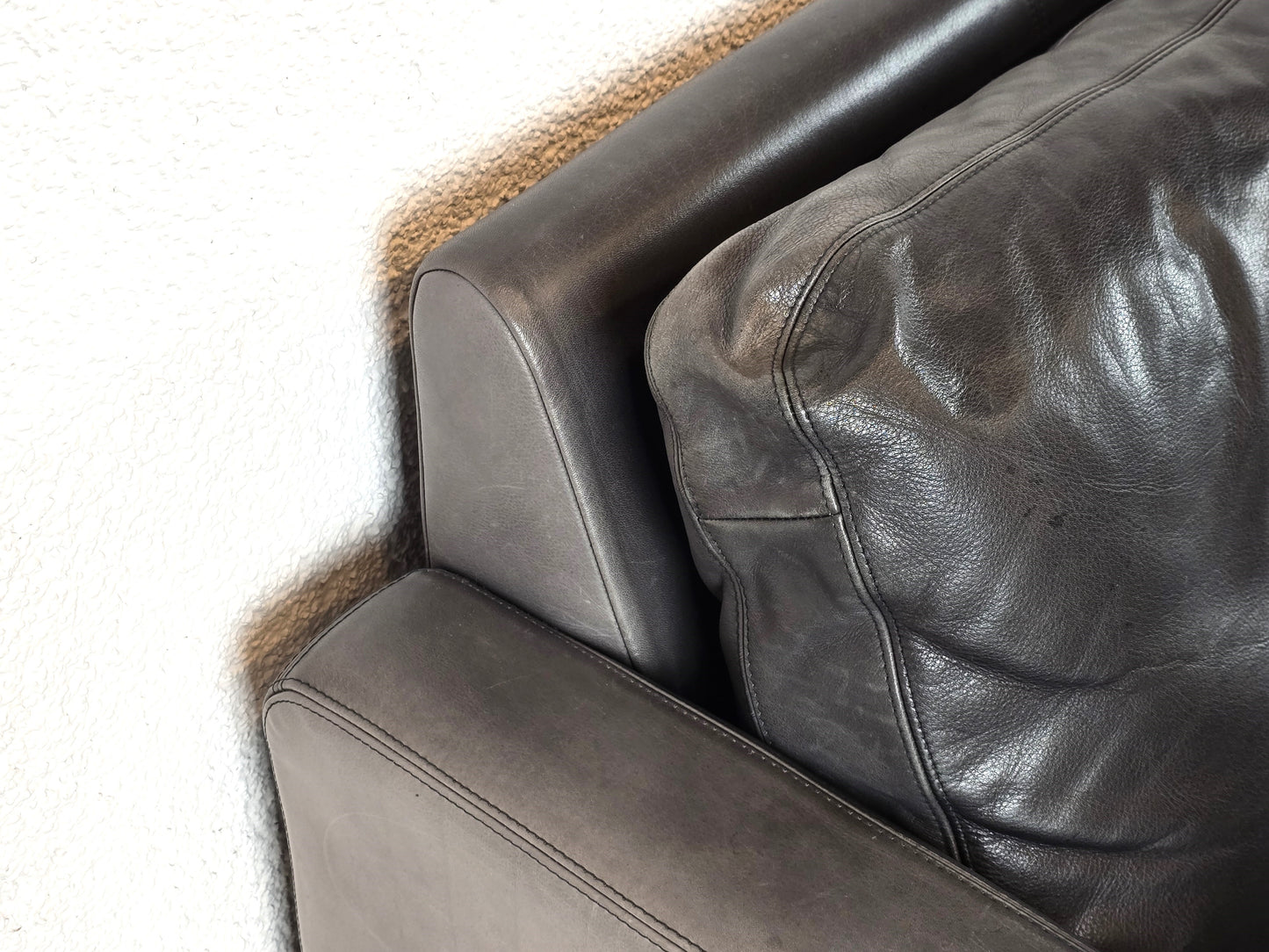 COR CONSETA COUCH Leder Sofa Schwarz vintage Patina Sessel Garnitur