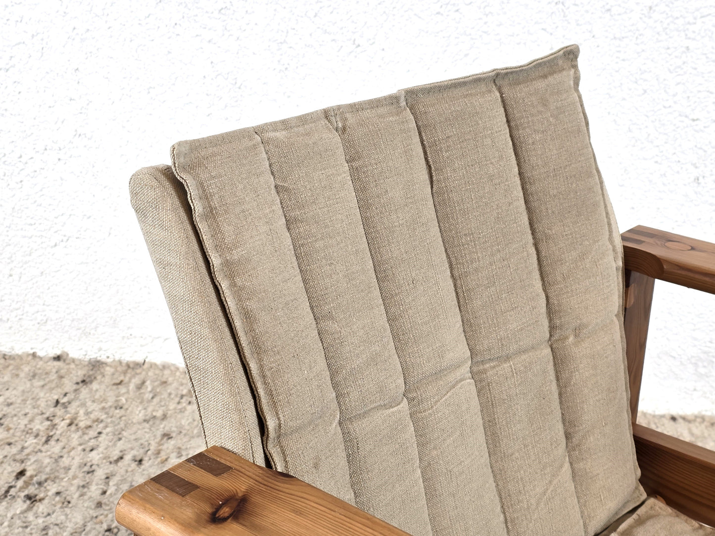 VINTAGE SAFARI CHAIR sessel stuhl hocker wohnzimmer tv ikea coffee armchair holz beige