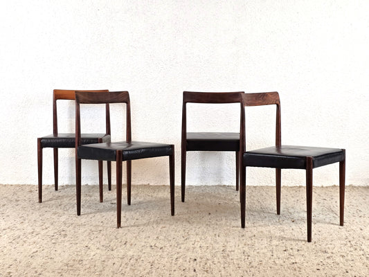 LÜBKE STUHL vintage palisander stühle esstisch büro leder schwarz mid century holz