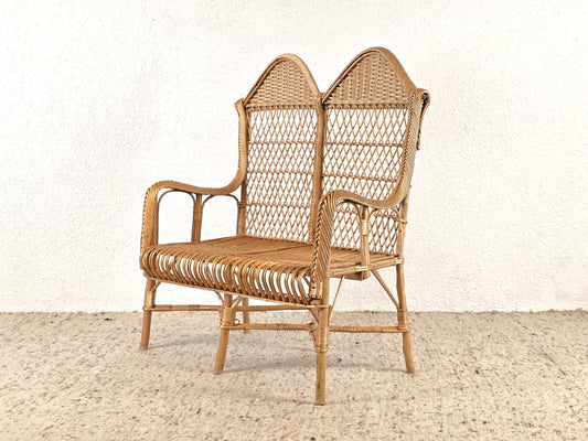 1960ER RATTAN SITZBANK sofa sessel vintage stuhl sitzbank esszimmer couch boho designer