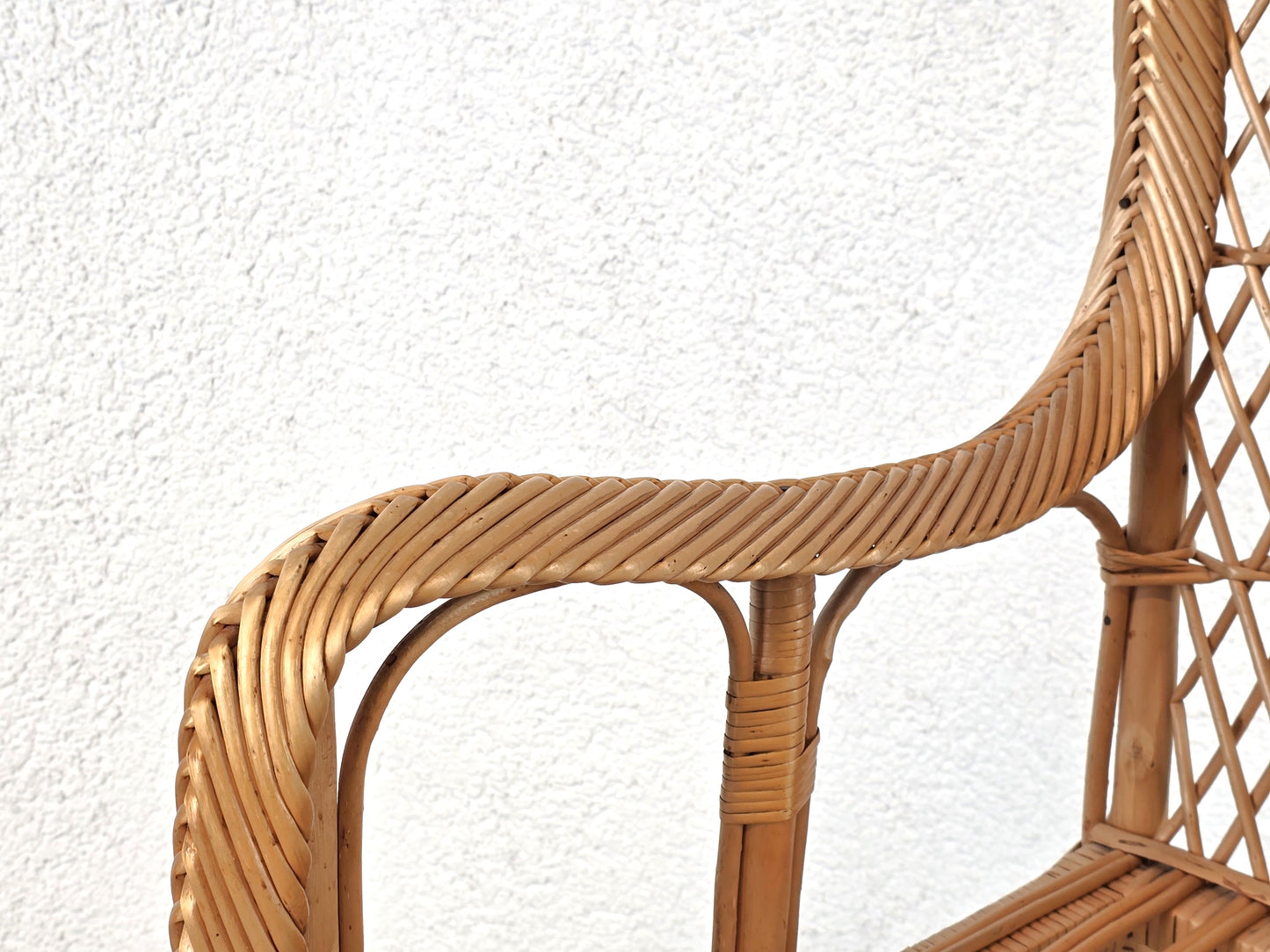 1960ER RATTAN SITZBANK sofa sessel vintage stuhl sitzbank esszimmer couch boho designer