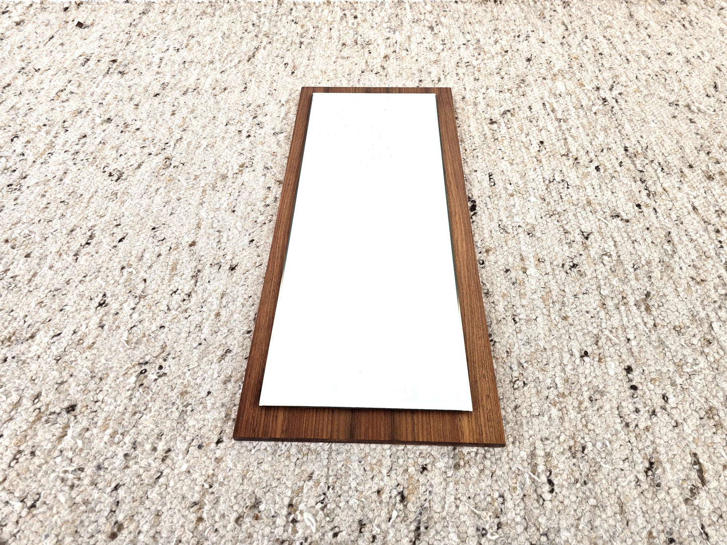 TEAK SPIEGEL wandspiegel vintage mid cenutry danish 1960s geschliefenes glas