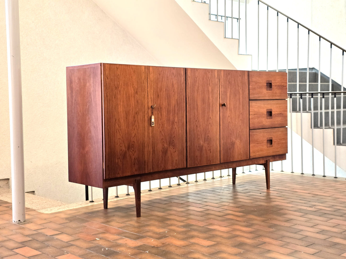 SWISS FORM SIDEBOARD palisander holz high tv board vintage schrank mid century kommode