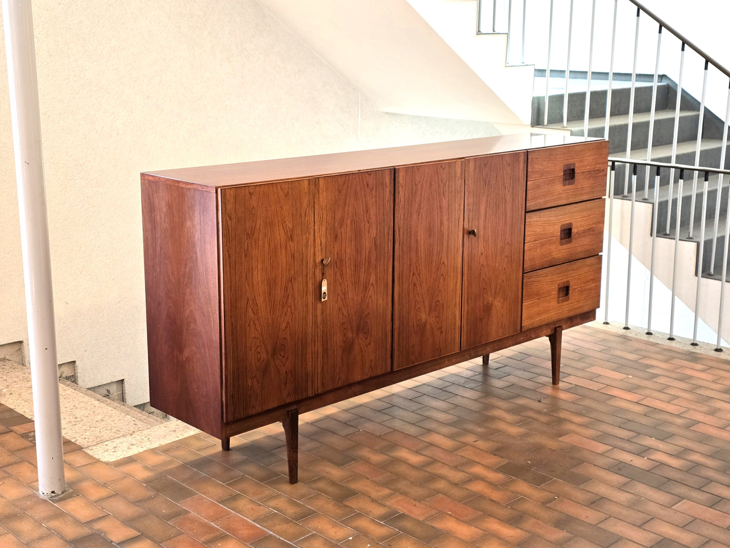 SWISS FORM SIDEBOARD palisander holz high tv board vintage schrank mid century kommode