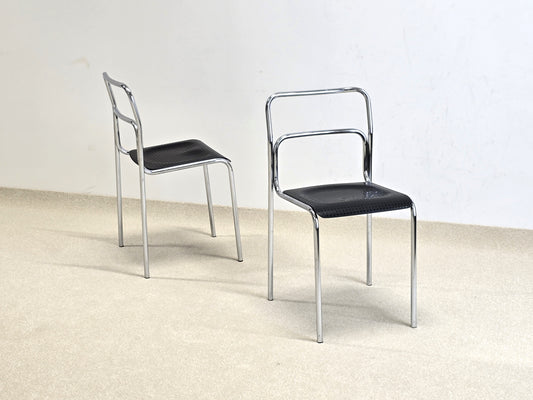 BAUHAUS STAPELSTUHL chrom schwarz stuhl küche esstisch postmodern vintage