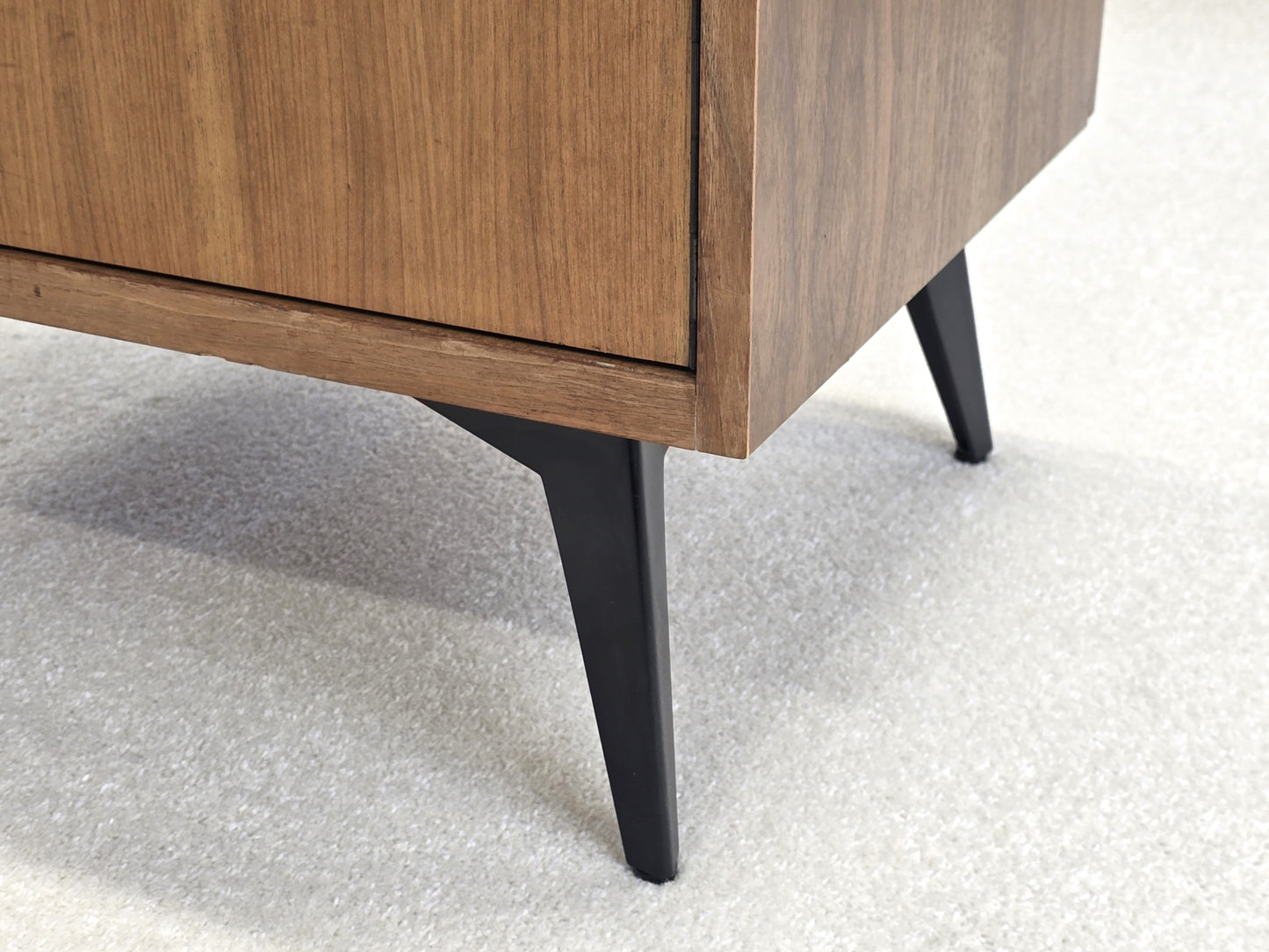 MID CENTURY KOMMODE nussbaum holz ablage nachttisch vintage schwarz