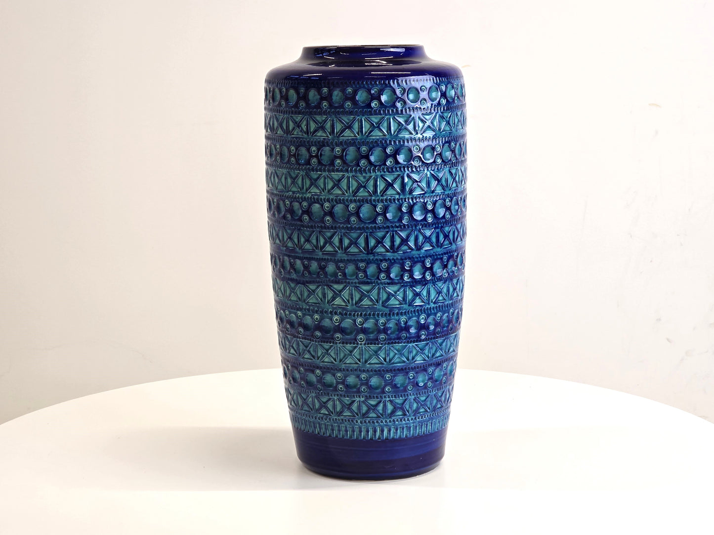 BAY KERAMIK VASE 609-50 blau pflanzen blumen bodenwase Bodo Mans vintage mid century pottery