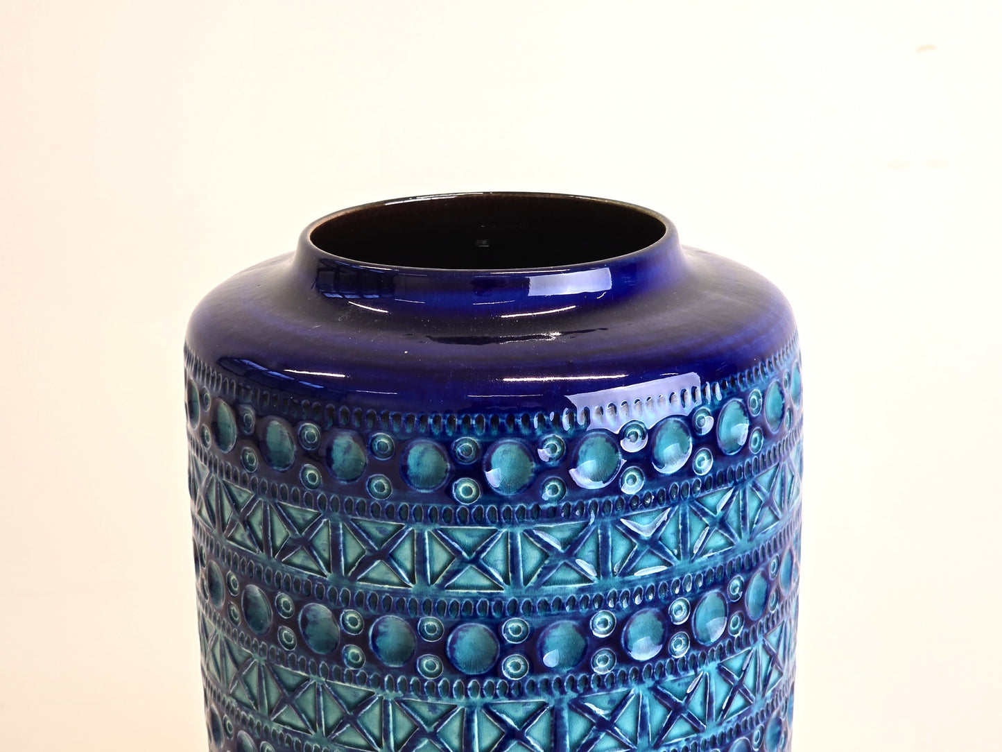 BAY KERAMIK VASE 609-50 blau pflanzen blumen bodenwase Bodo Mans vintage mid century pottery