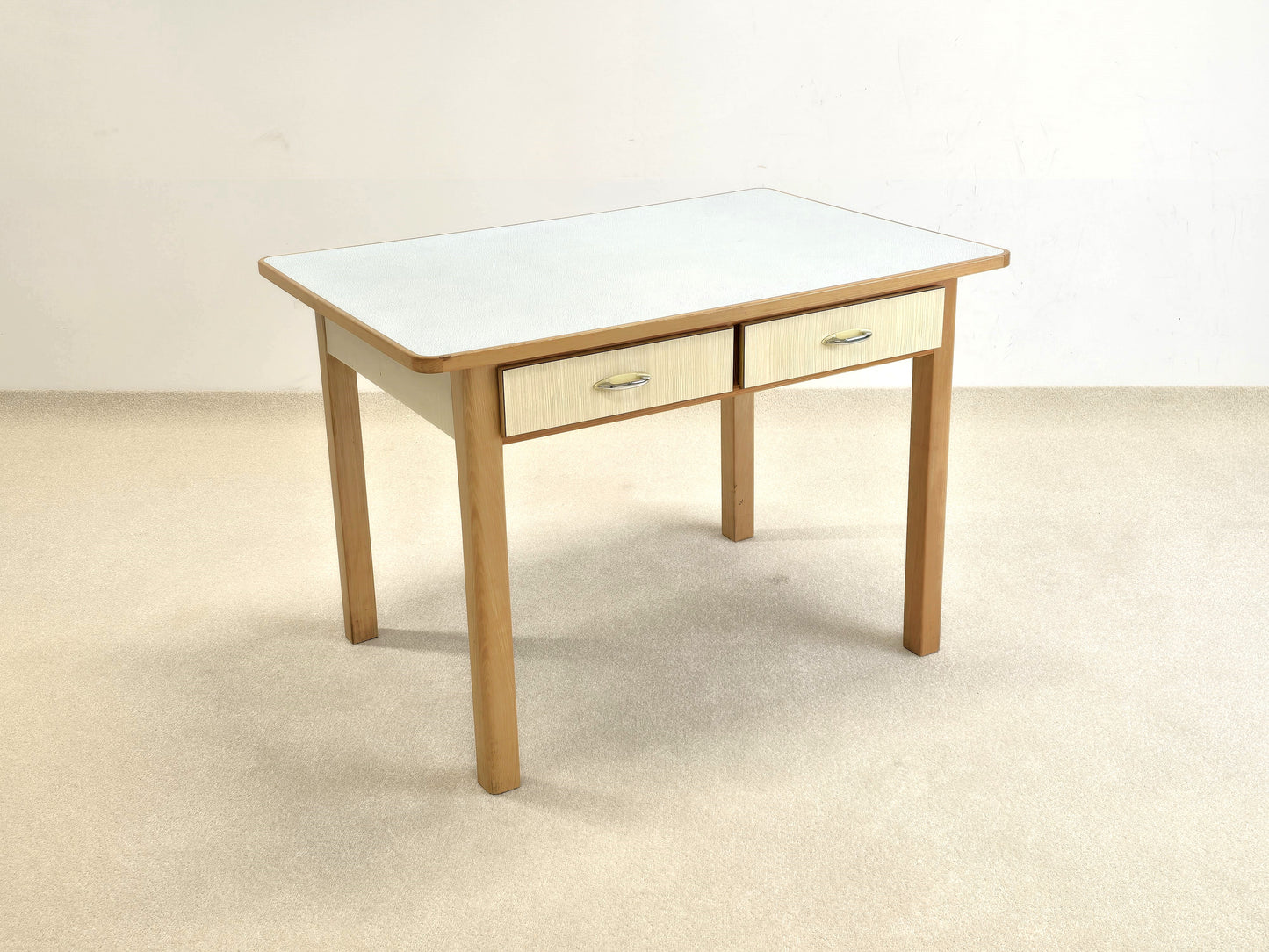 VINTAGE ESSTISCH küche tisch esszimmer schreibtisch 60s retro ddr Schublade