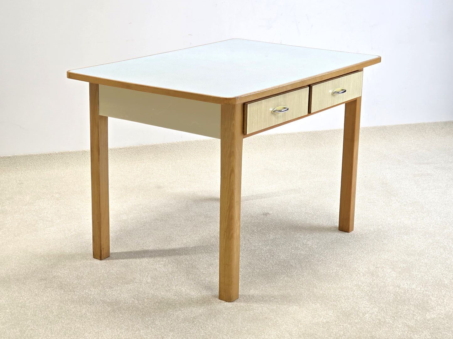 VINTAGE ESSTISCH küche tisch esszimmer schreibtisch 60s retro ddr Schublade