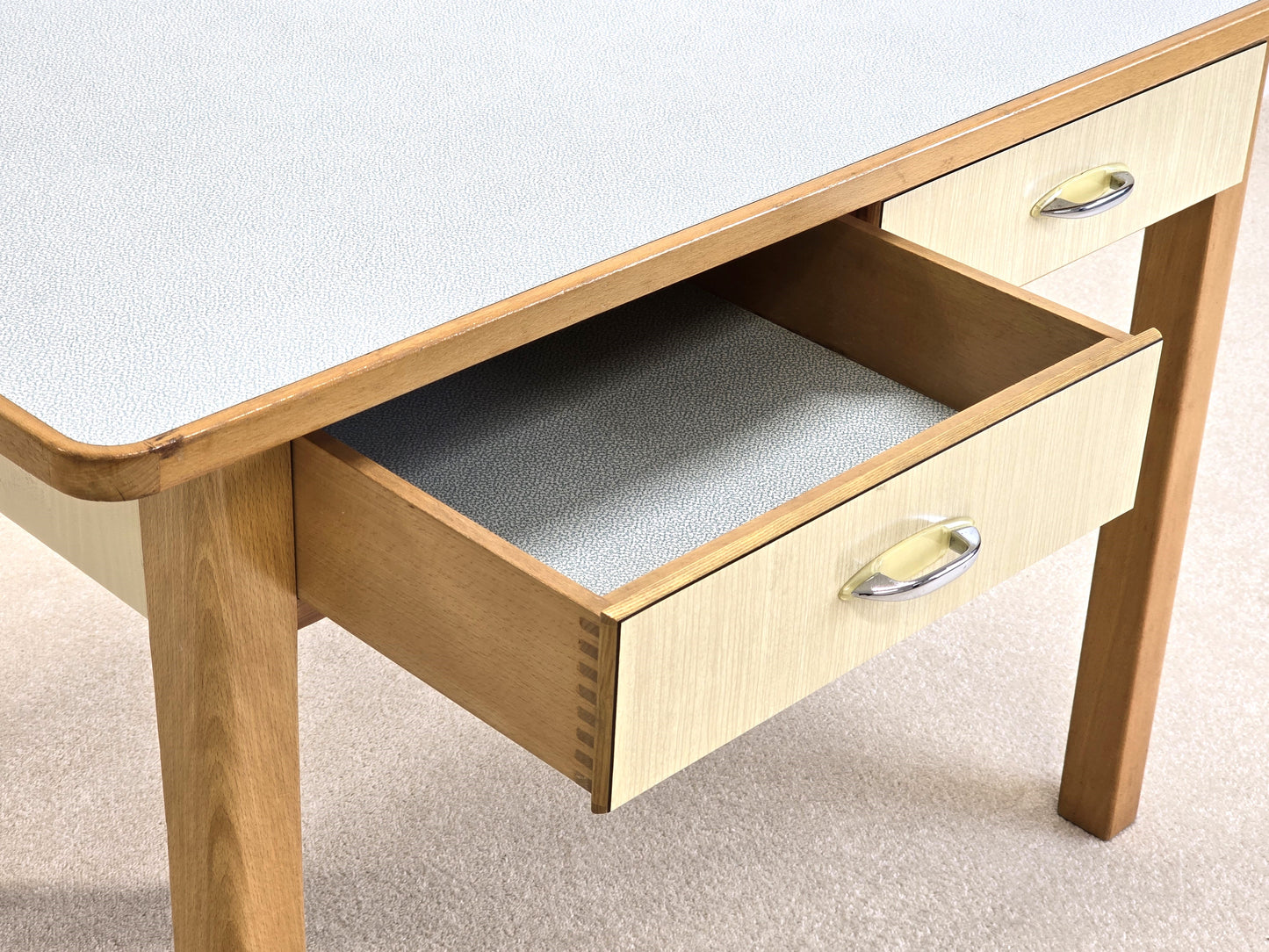 VINTAGE ESSTISCH küche tisch esszimmer schreibtisch 60s retro ddr Schublade