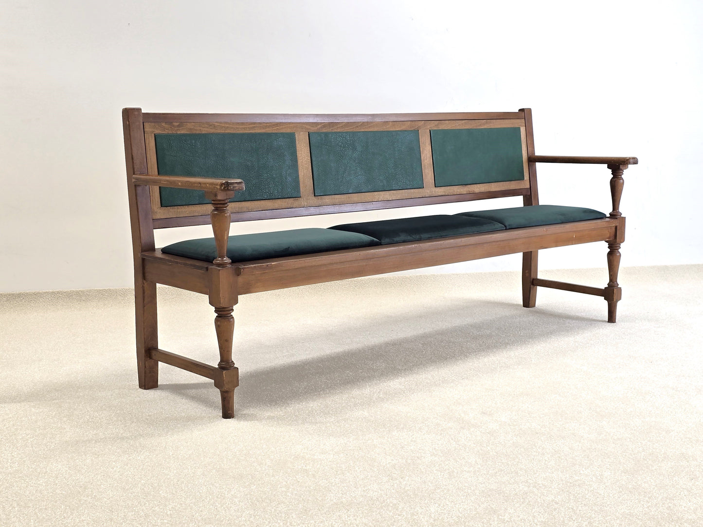 VINTAGE SITZBANK holz massiv grün bank stuhl esstisch esszimmer küche