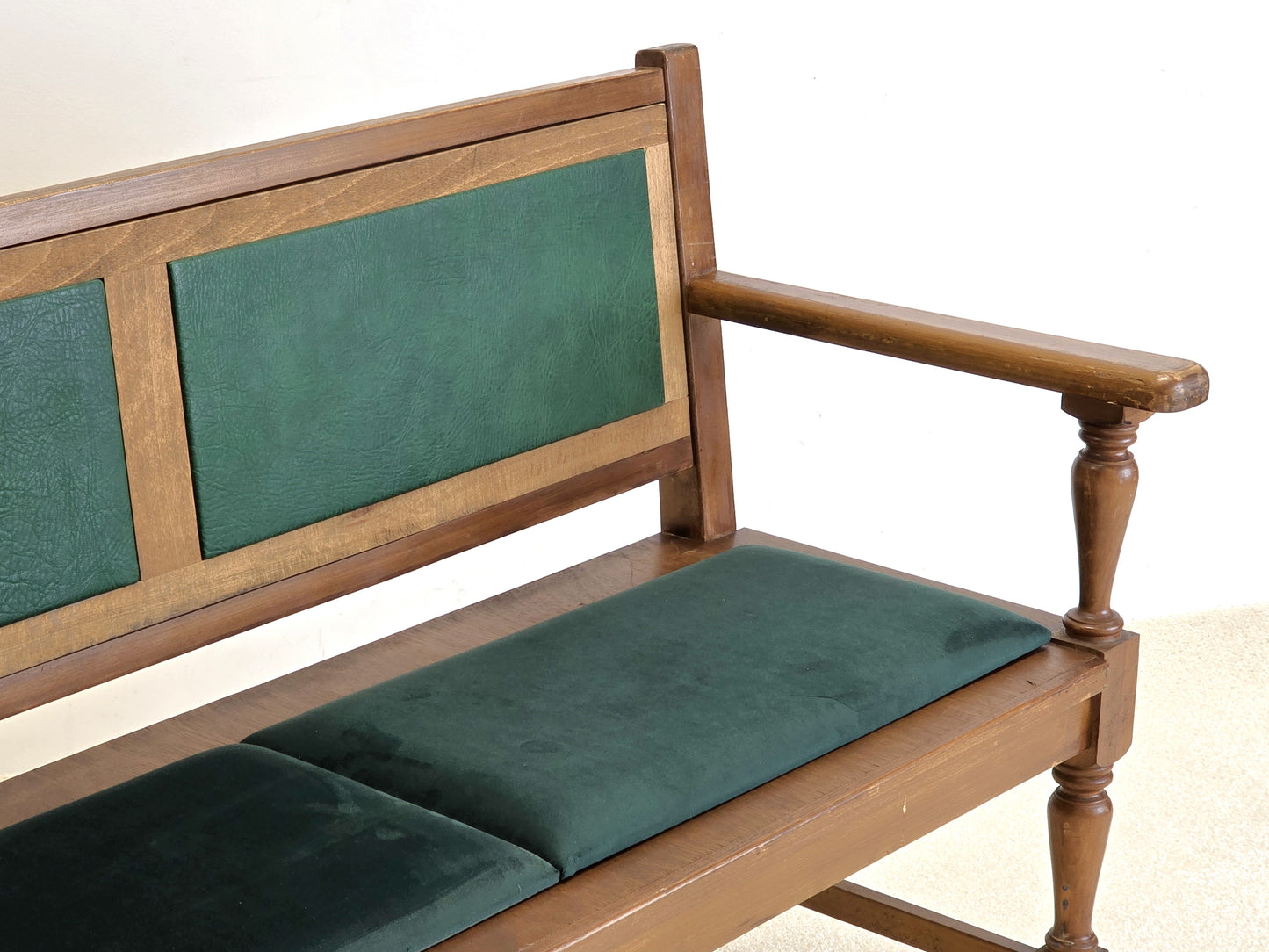 VINTAGE SITZBANK holz massiv grün bank stuhl esstisch esszimmer küche