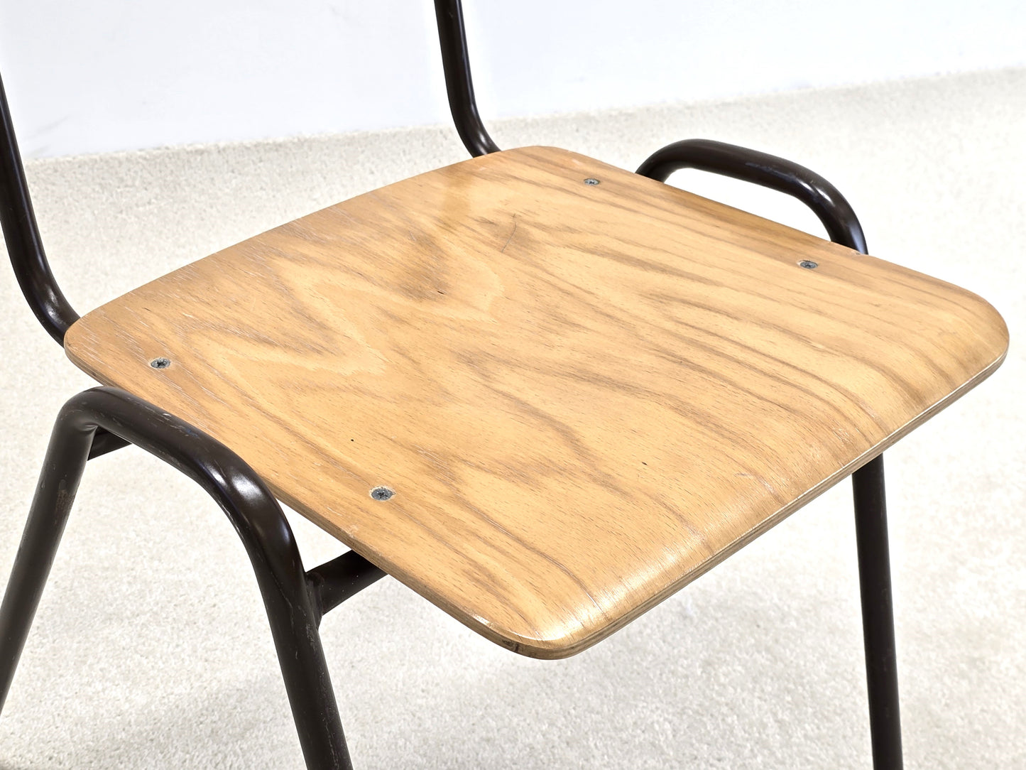 3ER SET INDUSTRIAL STUHL stühle stapelbar küche esszimmer esstisch holz metall