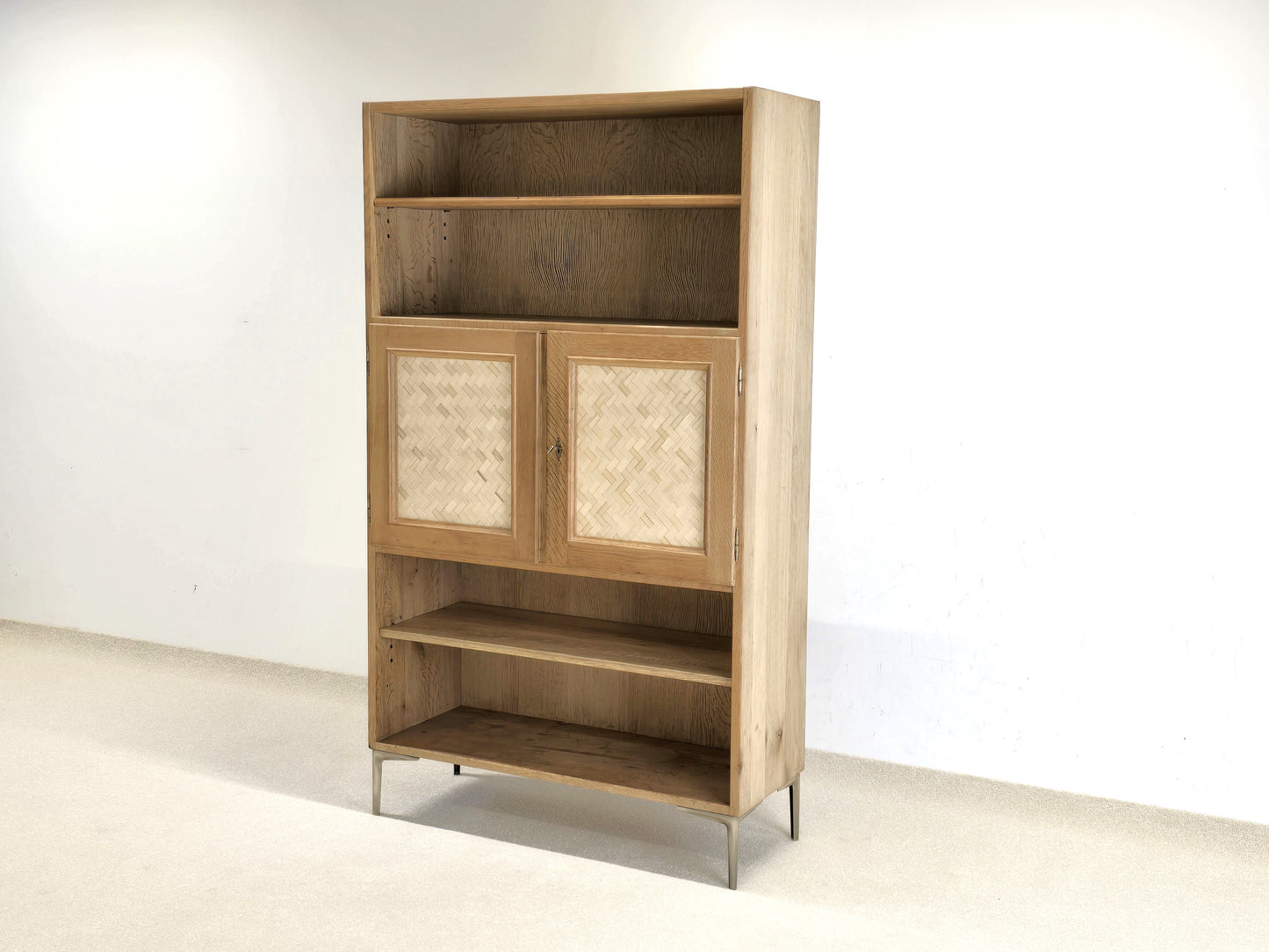 MASSIVHOLZ EICHE SCHRANK kleider kommode holz regal tv bogo geflecht vintage