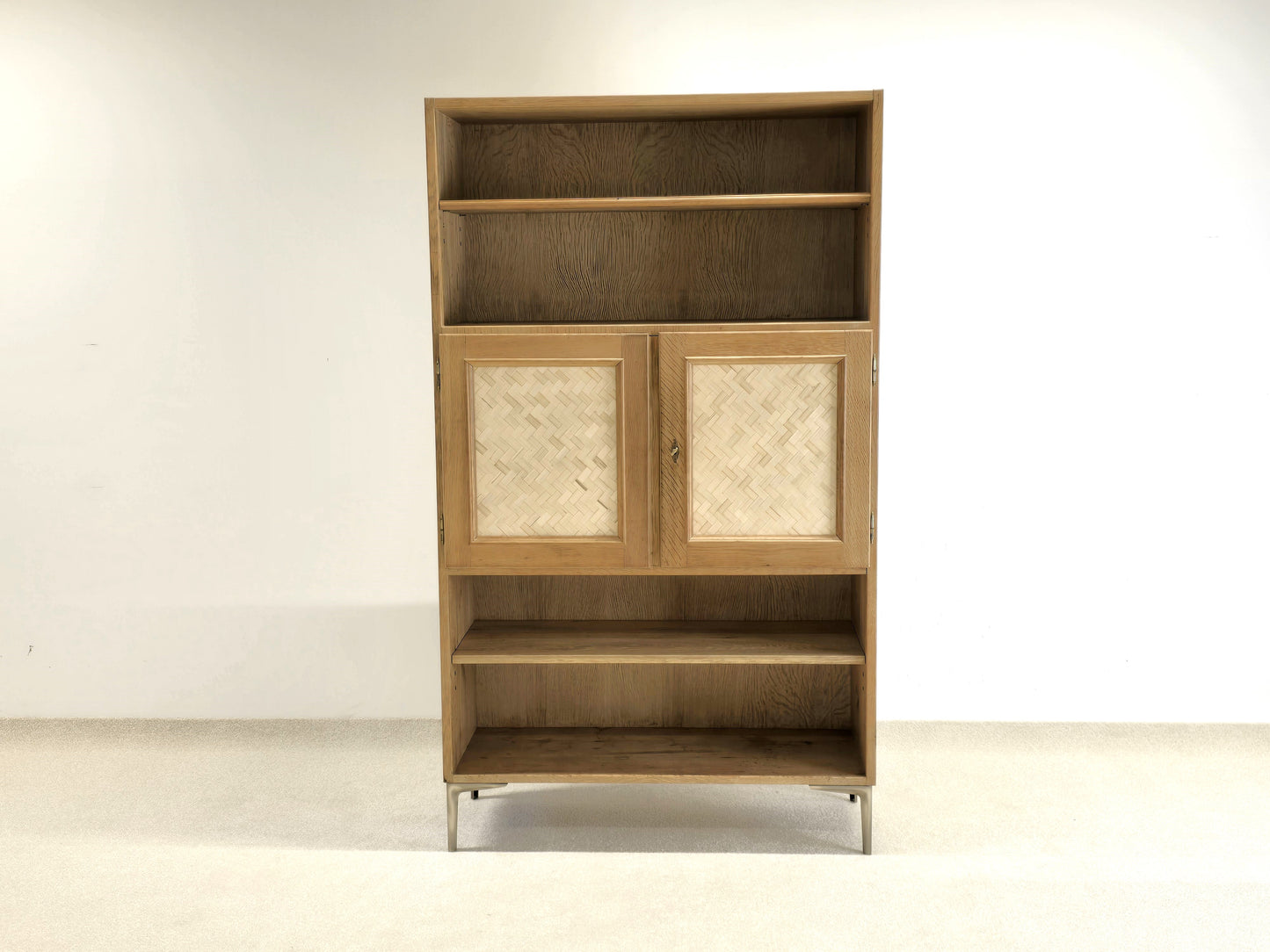 MASSIVHOLZ EICHE SCHRANK kleider kommode holz regal tv bogo geflecht vintage