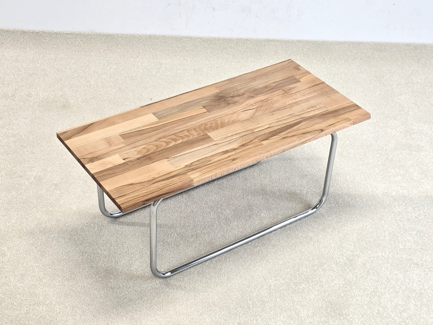 COUCHTISCH BUCHE MASSIV beistelltisch vintage wohnzimmer tisch massivholz bauhaus ablage