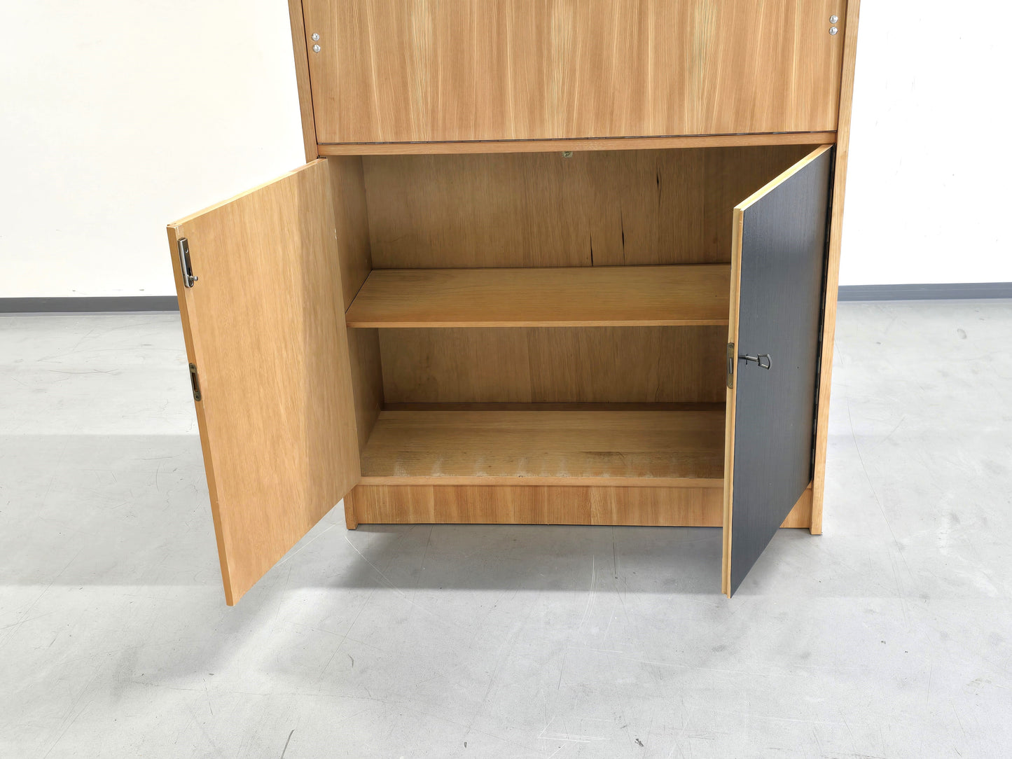 60S SEKRETÄR SCHRANK nuss holz vitrine kommode minibar regal mid century