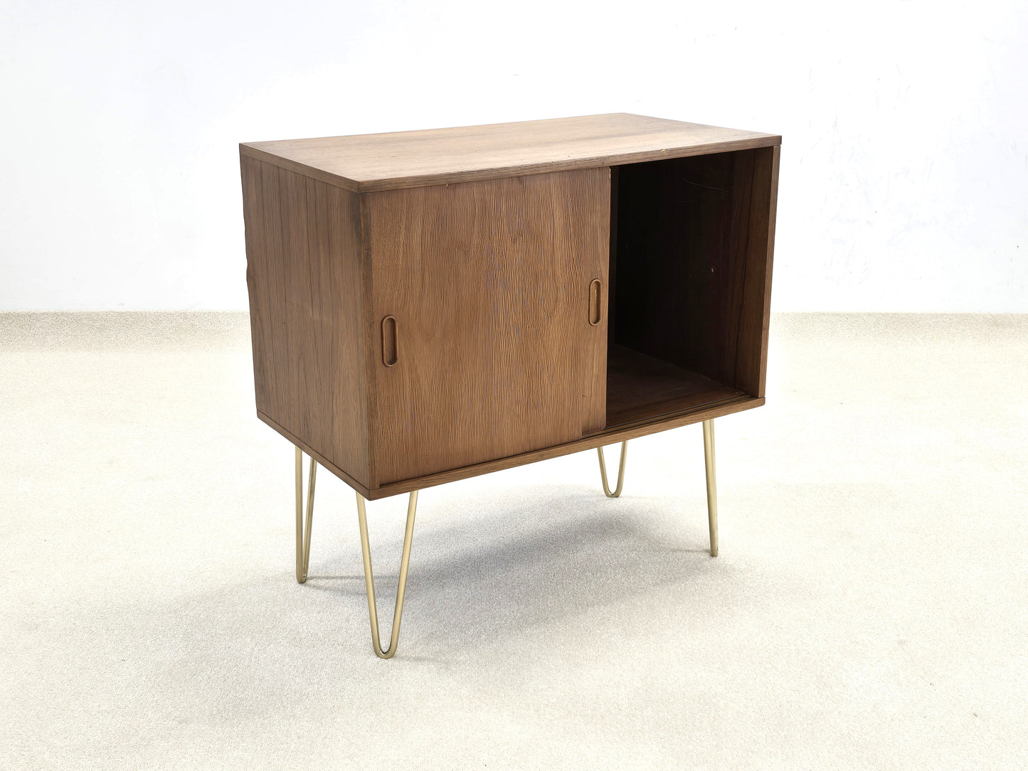 DANISH TEAK SIDEBOARD kommode schiebetüren hifi holz vintage tv board Plattenspieler