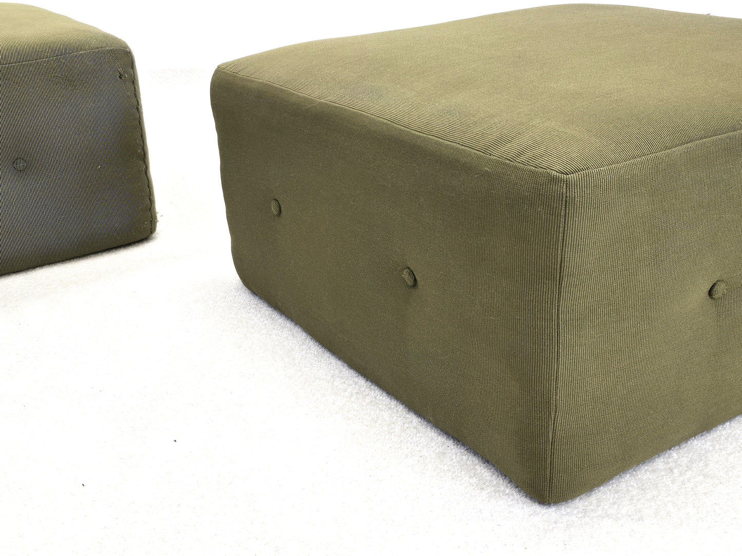 VINTAGE HOCKER pouf sitzkissen grün sitzgruppe sessel sofa boden couchtisch