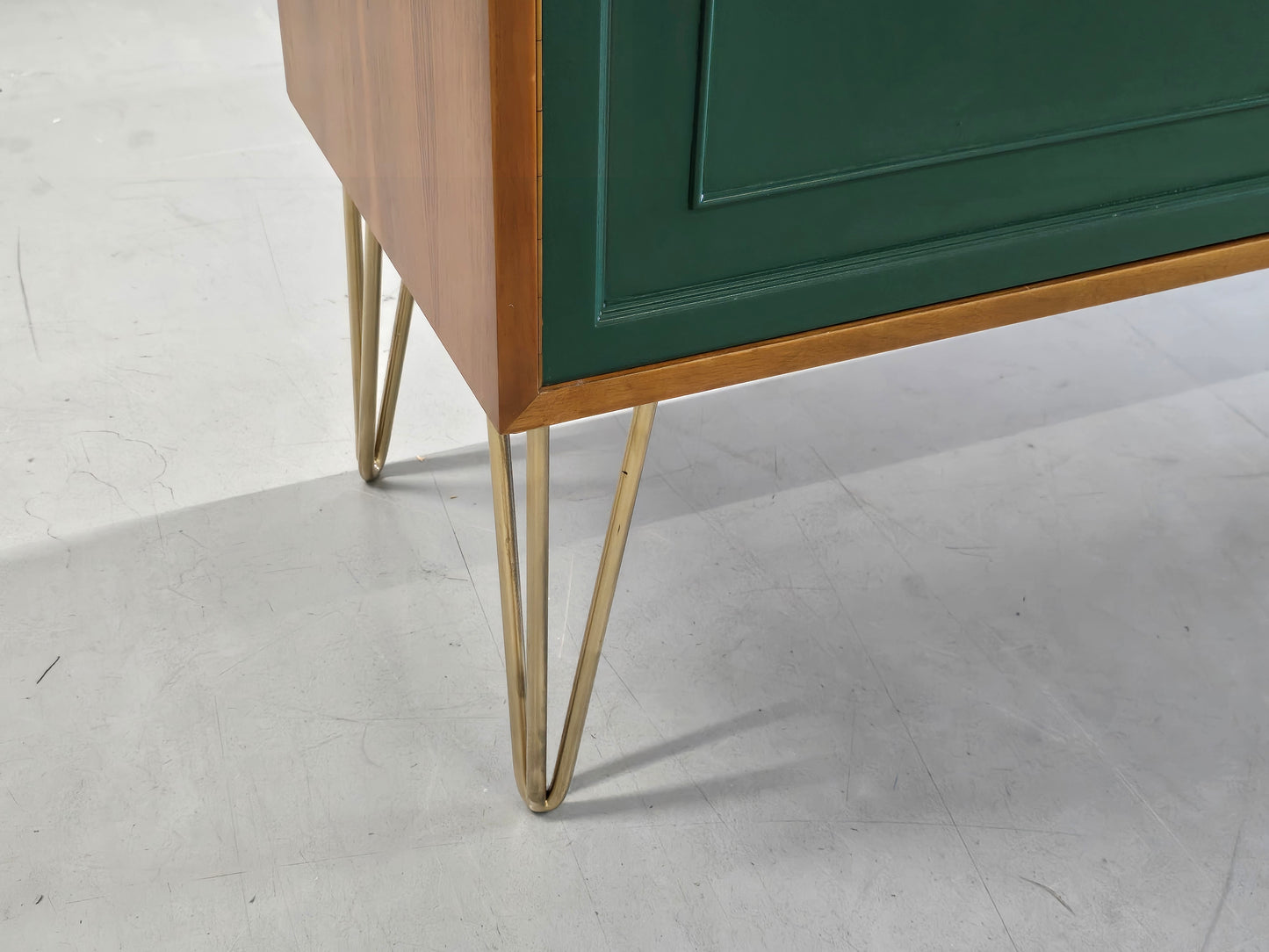 VINTAGE SIDEBOARD kommode holz nussbaum kleider tv grün gero wohnzimmer schlafzimmer
