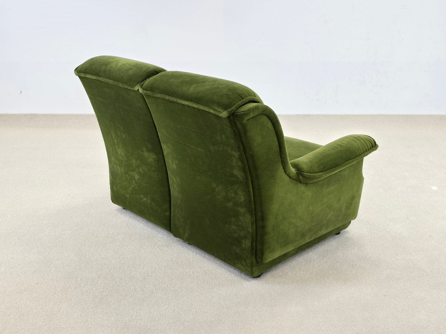 VINTAGE 2ER SOFA couch garnitur sessel samt grün mid century retro