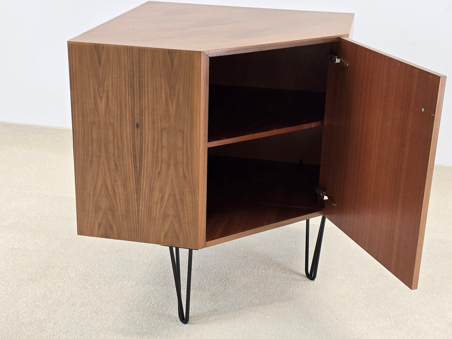 VINTAGE ECKKOMMODE kommode nussbaum eckschrank tv holz retro