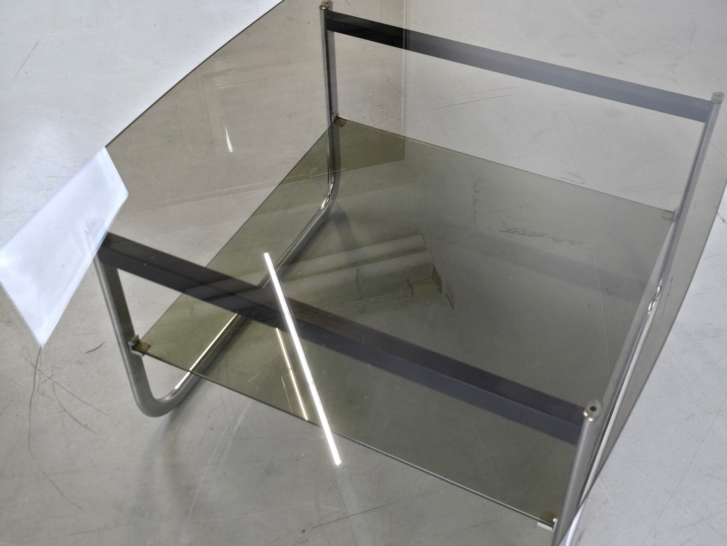 RAUCHGLAS COUCHTISCH wohnzimmer tisch sofa retro vintage tv