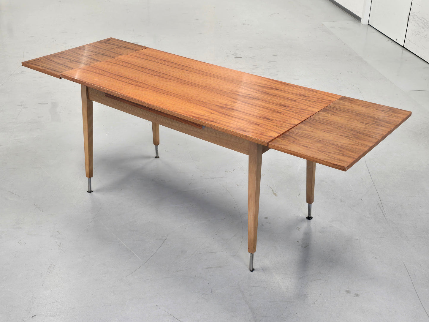 VINTAGE ESSTISCH nussbaum holz schreibtisch tisch ausziehbar mid century höhenverstellbar