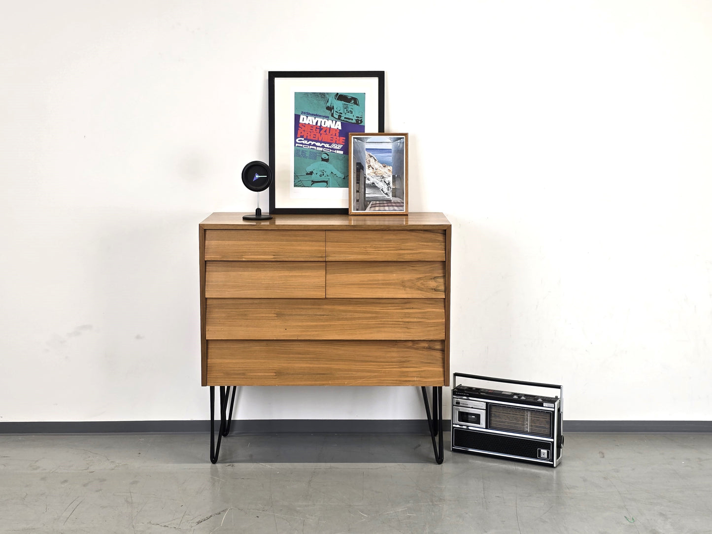 MID CENTURY SCHUBLADEN KOMMODE sideboard nussbaum holz vintage
