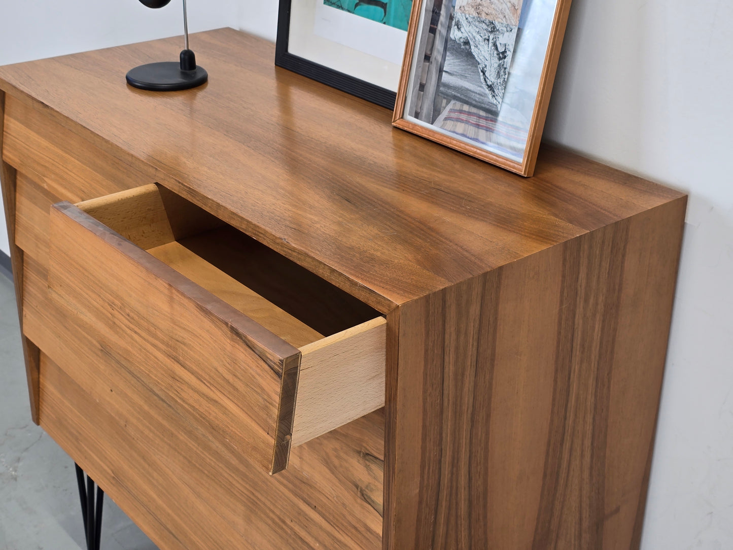 MID CENTURY SCHUBLADEN KOMMODE sideboard nussbaum holz vintage