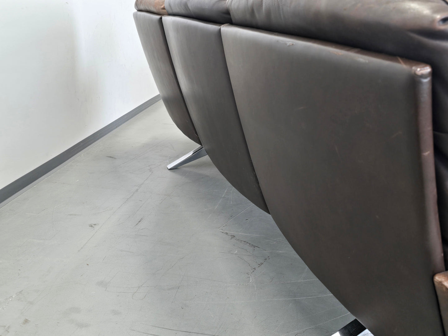 DE SEDE SOFA couch garnitur ds31 leder metall chrom tv sessel relax ds35 braun