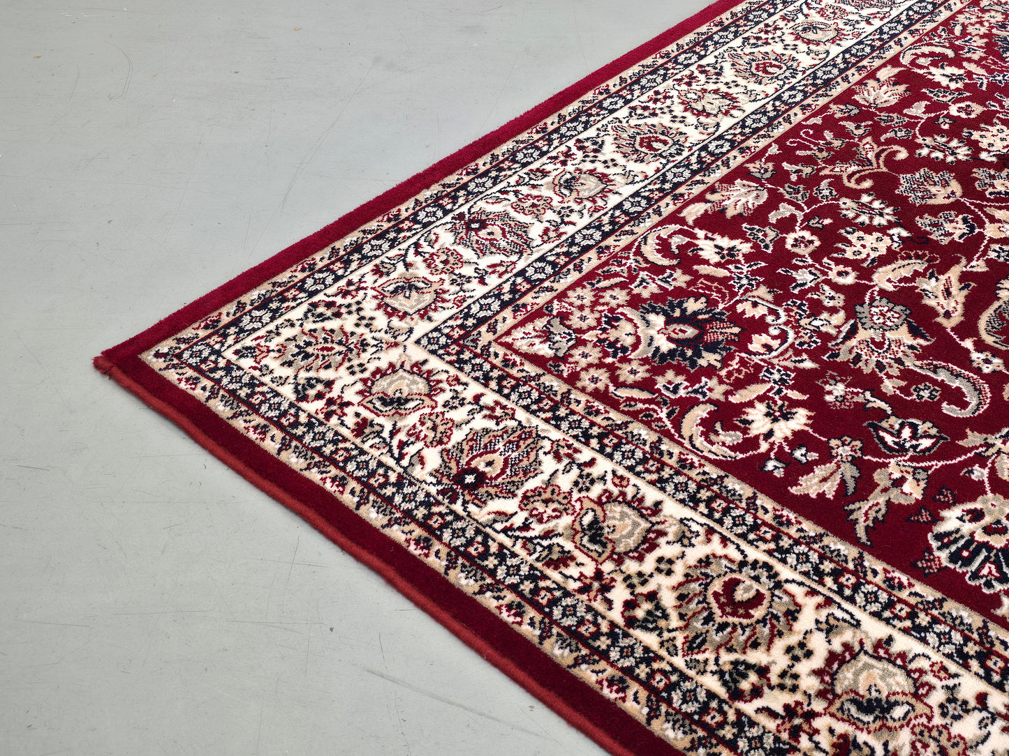 VINTAGE TEPPICH orient 170x240 ornamente isfahan rot muster wollteppich