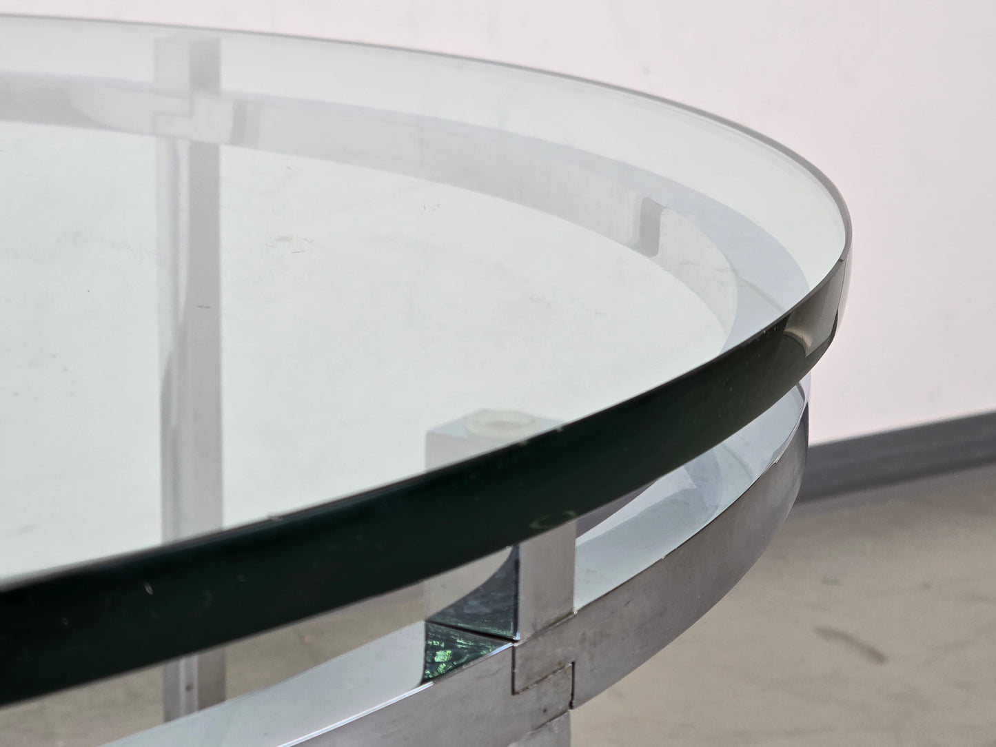 MID CENTURY COUCHTISCH tisch wohnzimmer glas rund coffee table vintage