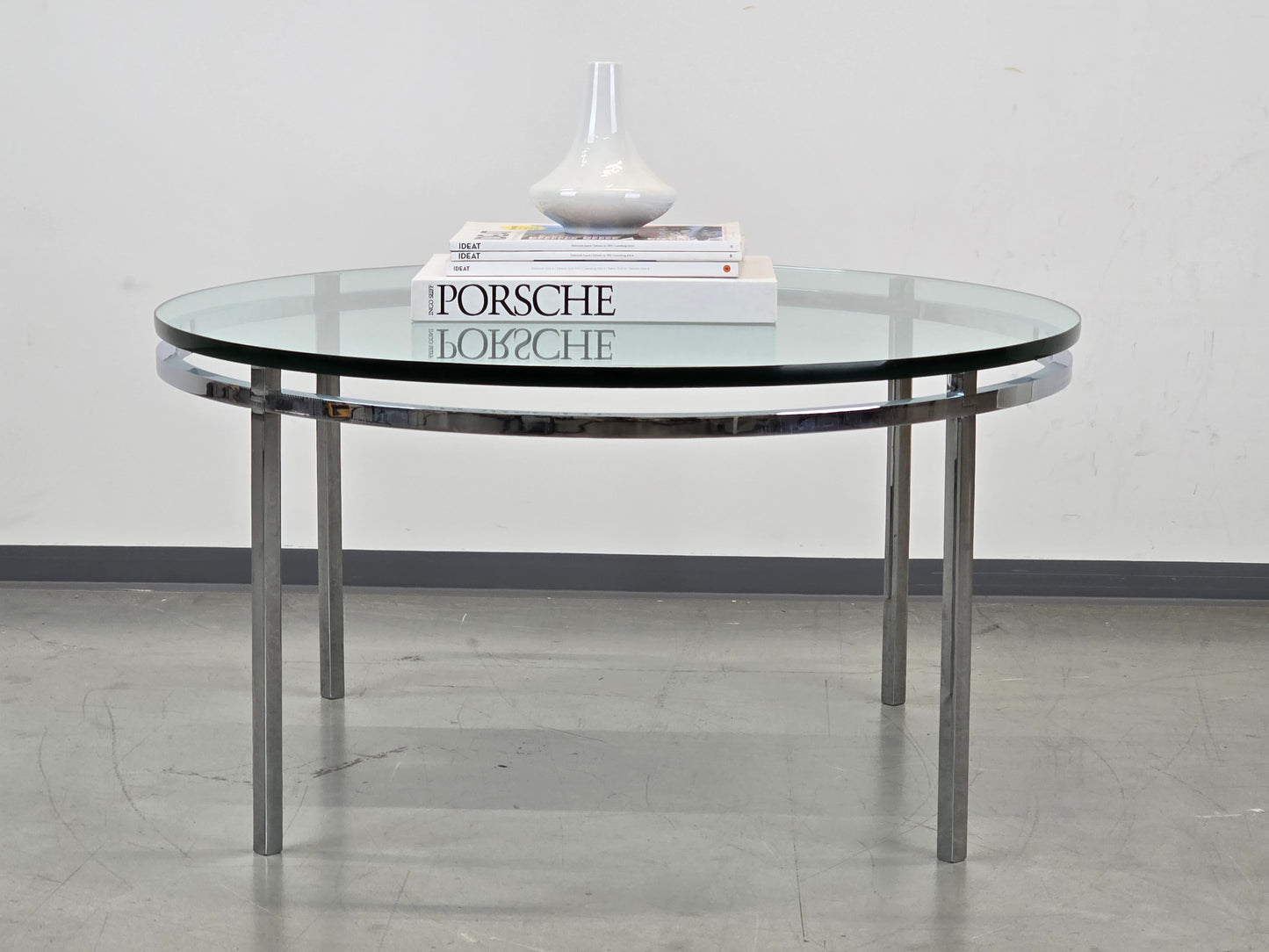 MID CENTURY COUCHTISCH tisch wohnzimmer glas rund coffee table vintage