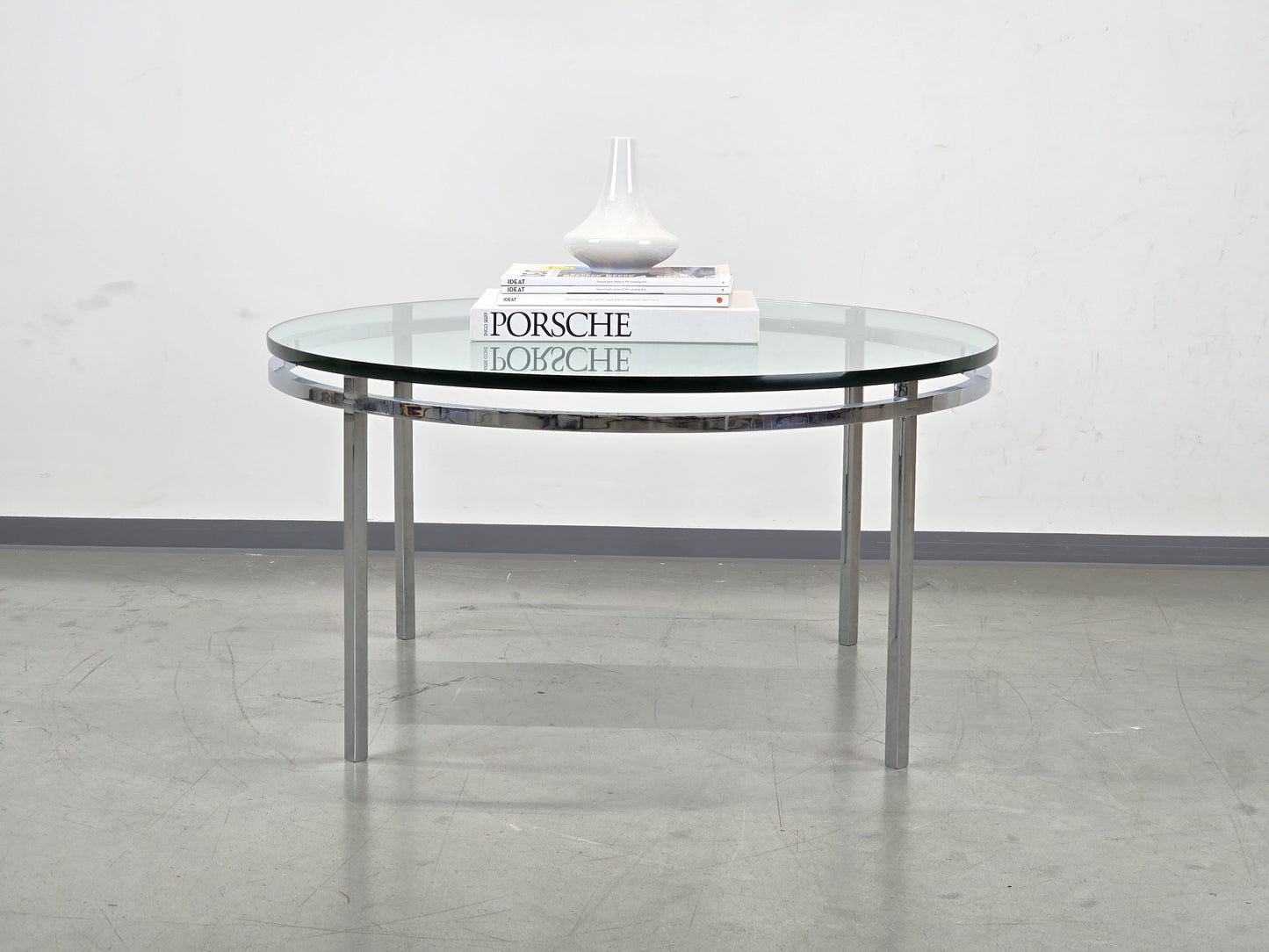 MID CENTURY COUCHTISCH tisch wohnzimmer glas rund coffee table vintage
