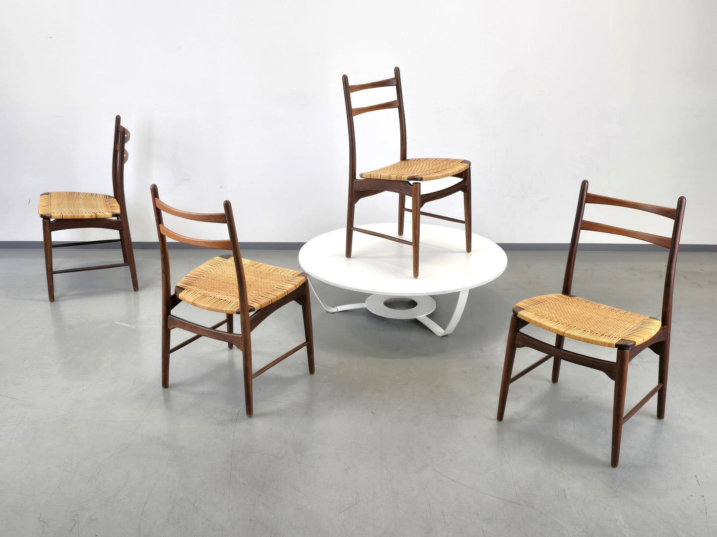 1von4 GEORG LEOWALD TEAK STUHL esszimmer küche büro esstisch vintage mid century wilkhahn