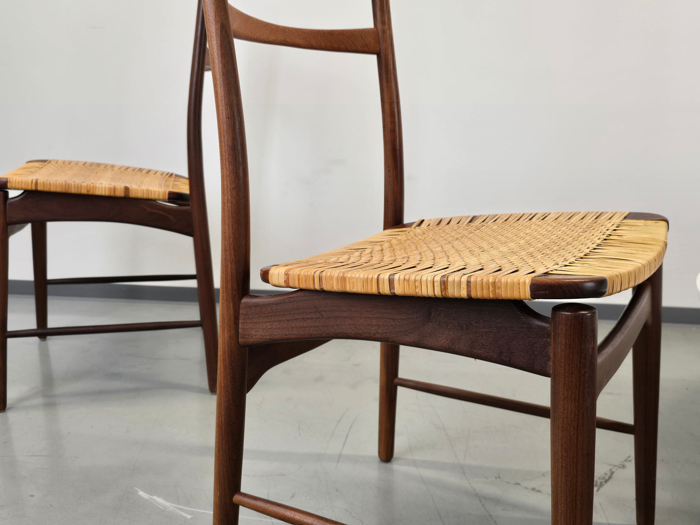 1von4 GEORG LEOWALD TEAK STUHL esszimmer küche büro esstisch vintage mid century wilkhahn