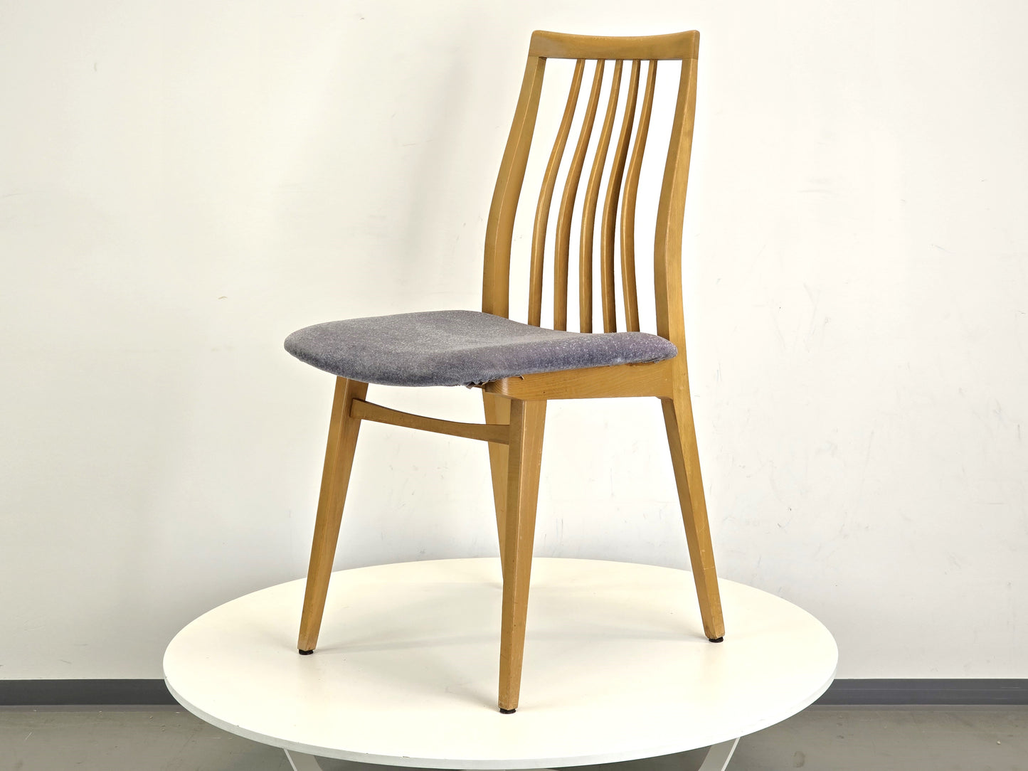 VINTAGE STUHL 1von3 esszimmer küche esstisch mid century holz sprossen Taupe