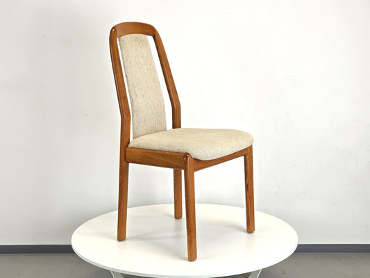 1von3 DYRLUND STUHL esszimmer esstisch küche holz teak dänemark vintage beige wolle