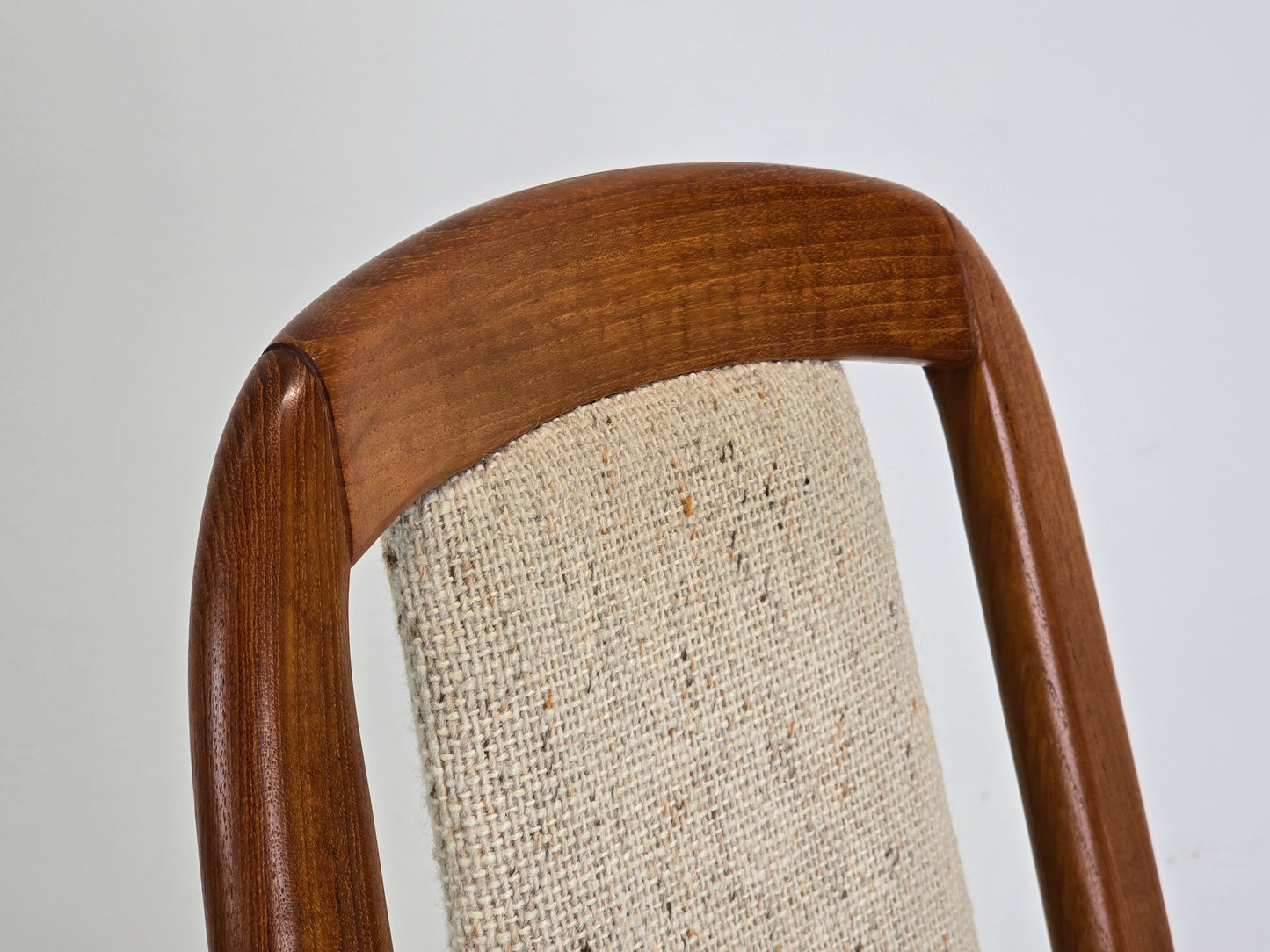 1von4 DYRLUND STUHL esszimmer esstisch küche holz teak dänemark vintage beige wolle